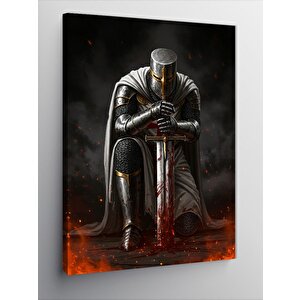 Kanvas Tablo Zırhlı Savaşçı Oturuşu 50x70 cm