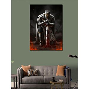 Kanvas Tablo Zırhlı Savaşçı Oturuşu 50x70 cm