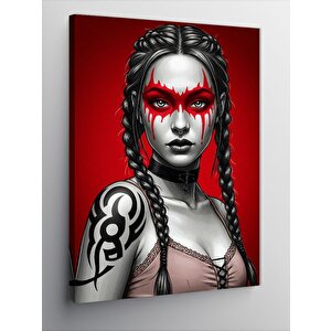 Kanvas Tablo Savaşçı Kadın Ve Cesaret Maskesi 70x100 cm
