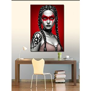 Kanvas Tablo Savaşçı Kadın Ve Cesaret Maskesi 70x100 cm