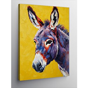 Kanvas Tablo Eşek Ve Komik Yüz İfadesi 100x140 cm