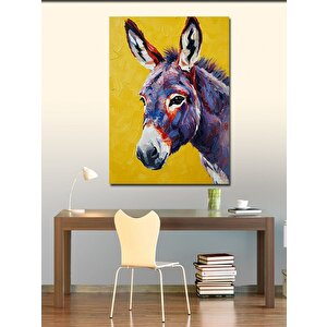 Kanvas Tablo Eşek Ve Komik Yüz İfadesi 100x140 cm