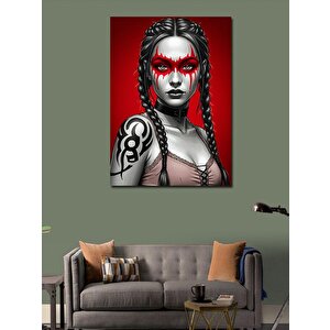 Kanvas Tablo Savaşçı Kadın Ve Cesaret Maskesi 100x140 cm