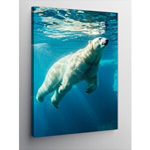 Kanvas Tablo Yüzen Kutup Ayısı 70x100 cm