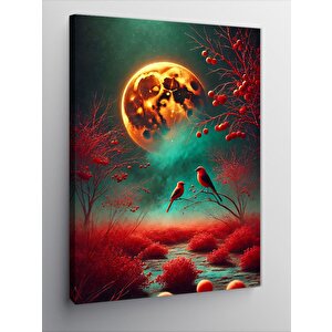 Kanvas Tablo Kırmızı Ay Ve Gizem 100x140 cm