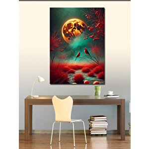 Kanvas Tablo Kırmızı Ay Ve Gizem 100x140 cm