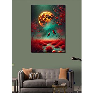 Kanvas Tablo Kırmızı Ay Ve Gizem 100x140 cm