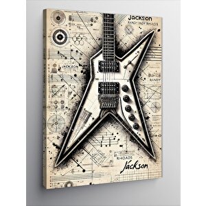 Kanvas Tablo Elektro Gitar Çizimi 70x100 cm