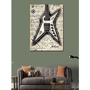 Kanvas Tablo Elektro Gitar Çizimi 70x100 cm