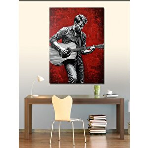 Kanvas Tablo Kırmızı Gitar Çalan Adam 70x100 cm