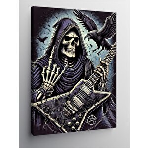 Kanvas Tablo Gitar Çalan Grim Reaper 100x140 cm