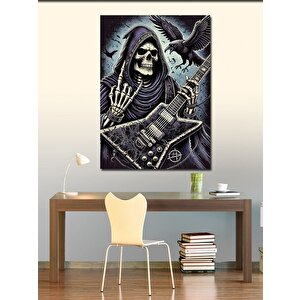 Kanvas Tablo Gitar Çalan Grim Reaper 100x140 cm