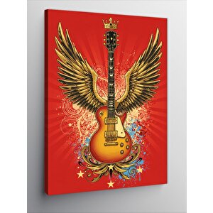 Kanvas Tablo Kanatlı Altın Gitar 100x140 cm