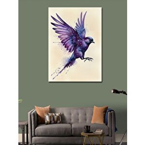 Kanvas Tablo Mor Kanatlı Kuş 70x100 cm