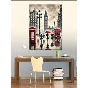 Kanvas Tablo Londra Ve Kırmızı Telefon 50x70 cm