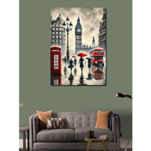 Kanvas Tablo Londra Ve Kırmızı Telefon 50x70 cm