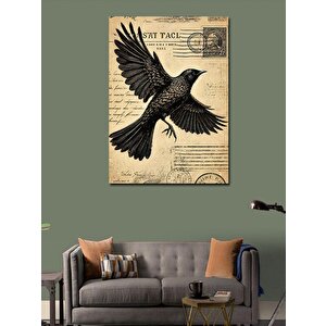 Kanvas Tablo Posta Kartındaki Kuş 70x100 cm