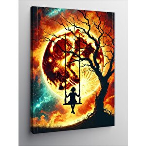 Kanvas Tablo Ay Altında Salıncak 70x100 cm