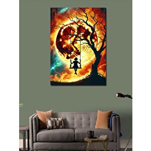Kanvas Tablo Ay Altında Salıncak 70x100 cm
