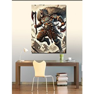 Kanvas Tablo Viking Savaşçı Sanatı 100x140 cm