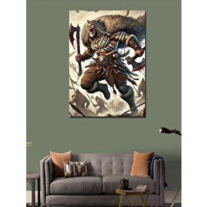 Kanvas Tablo Viking Savaşçı Sanatı 100x140 cm