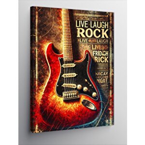 Kanvas Tablo Gitar Ve Rock Poster Afişi 100x140 cm