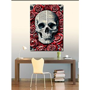 Kanvas Tablo Gül Ve Kafatası 70x100 cm