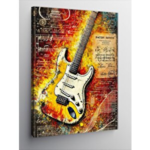 Kanvas Tablo Renkli Elektro Gitar 100x140 cm
