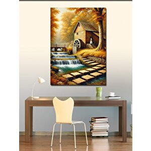 Kanvas Tablo Şelale Yanında Eski Değirmen 100x140 cm
