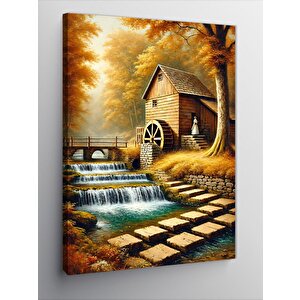 Kanvas Tablo Şelale Yanında Eski Değirmen 70x100 cm