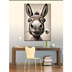 Kanvas Tablo Sevimli Eşek Figürü 50x70 cm