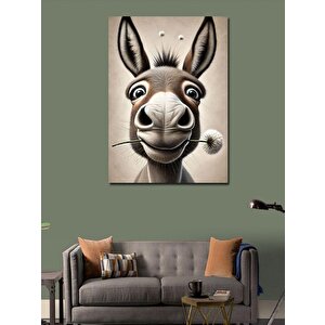Kanvas Tablo Sevimli Eşek Figürü 50x70 cm