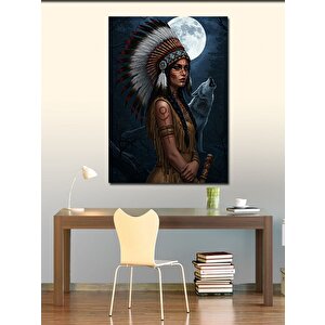 Kanvas Tablo Yerli Kadın Ve Ay Işığı 70x100 cm