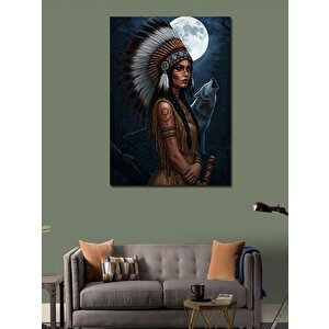 Kanvas Tablo Yerli Kadın Ve Ay Işığı 70x100 cm