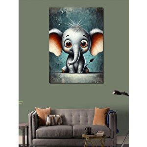 Kanvas Tablo Sevimli Fil Çizimi 70x100 cm