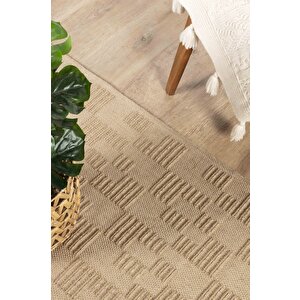 Natura 6664 %100 Doğal Jüt Kilim Bej Renkli Yumuşak Dokulu Şık Tasarımlı Kilim Modern Dokuma Kilim