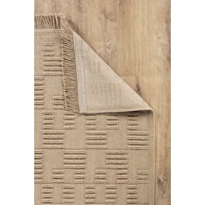 Natura 6664 %100 Doğal Jüt Kilim Bej Renkli Yumuşak Dokulu Şık Tasarımlı Kilim Modern Dokuma Kilim
