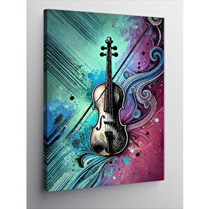 Kanvas Tablo Soyut Çizgiler Ve Keman 50x70 cm