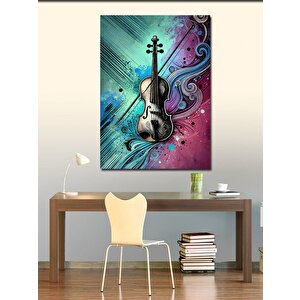 Kanvas Tablo Soyut Çizgiler Ve Keman 50x70 cm