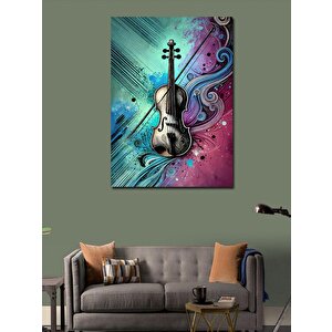 Kanvas Tablo Soyut Çizgiler Ve Keman 50x70 cm