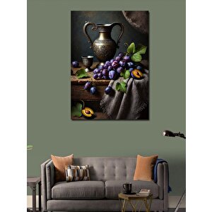 Kanvas Tablo Üzüm Ve Şarap Motifi 100x140 cm