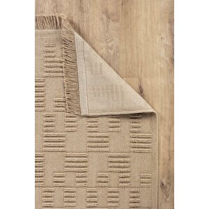 Natura 6664 %100 Doğal Jüt Kilim Bej Renkli Yumuşak Dokulu Şık Tasarımlı Kilim Modern Dokuma Kilim 120x180 cm