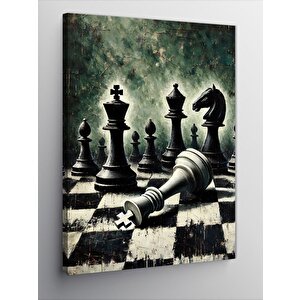 Kanvas Tablo Satranç Tahtası Ve Şah 100x140 cm
