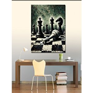 Kanvas Tablo Satranç Tahtası Ve Şah 100x140 cm