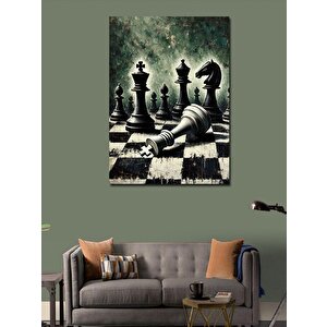 Kanvas Tablo Satranç Tahtası Ve Şah 100x140 cm