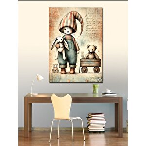 Kanvas Tablo Oyuncaklı Çocuk Çizimi 50x70 cm