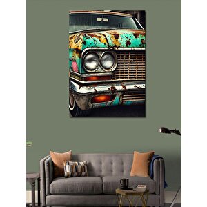 Kanvas Tablo Eski Paslı Klasik Araba 100x140 cm