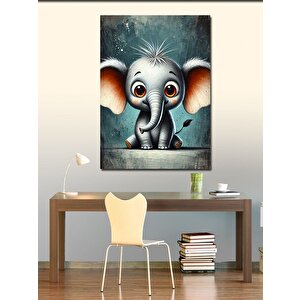 Kanvas Tablo Sevimli Fil Çizimi 100x140 cm