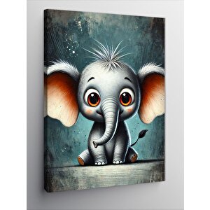 Kanvas Tablo Sevimli Fil Çizimi 50x70 cm