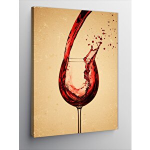 Kanvas Tablo Kadeh İçindeki Şarap Dalgası 50x70 cm
